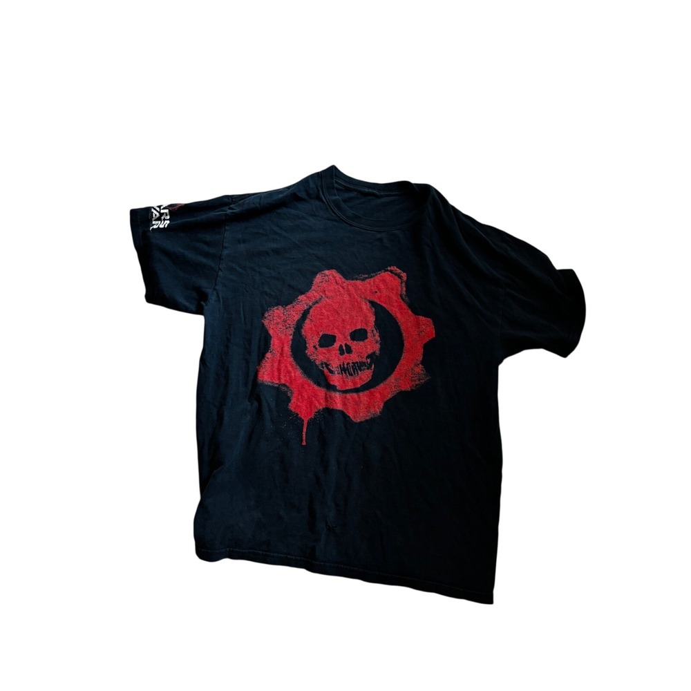 Vintage Gears of War T Shirt Large Black Crimson Omen Graphic Gaming Promo 2011